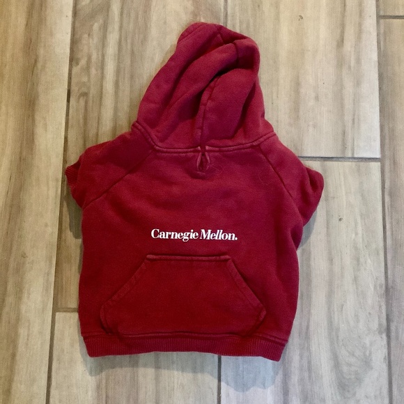 Dog hoodie, burgundy,Carnegie Mellon University, M